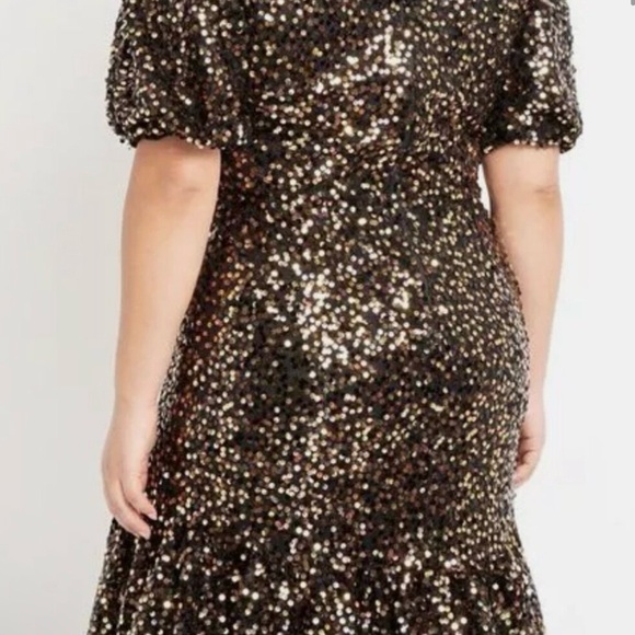NWT Eloquii Sequin Puff Sleeve Dress 16 - Picture 2 of 15